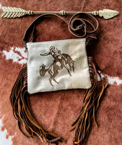 Buckin’ Horse Fringe Leather Handbag