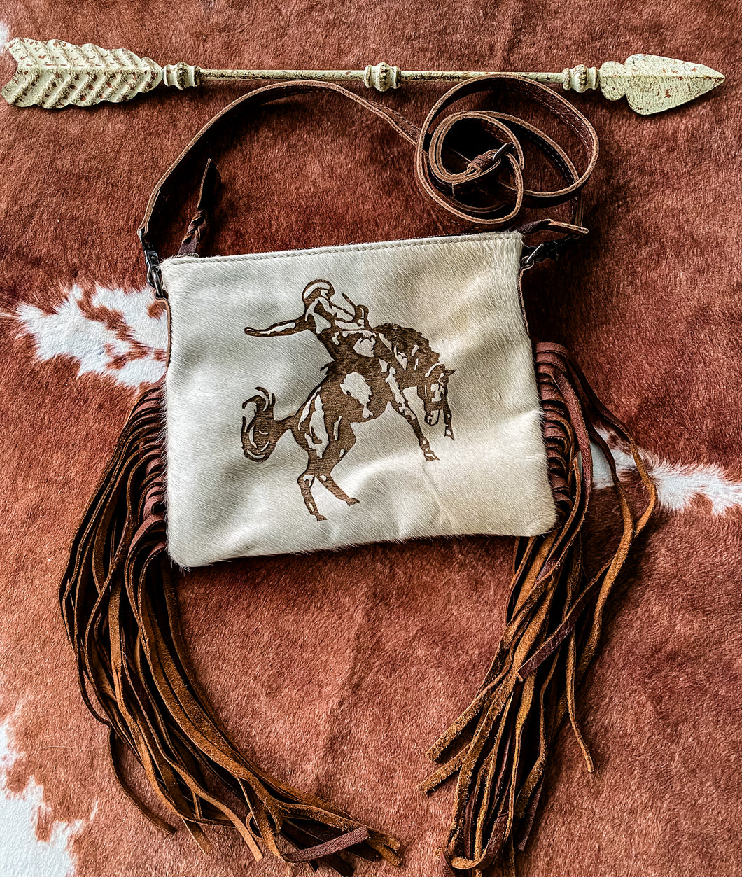 Buckin’ Horse Fringe Leather Handbag