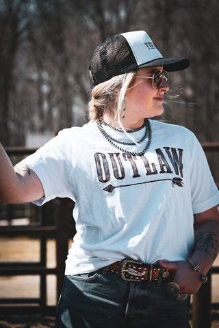 Outlaw Arrow Tee {White}