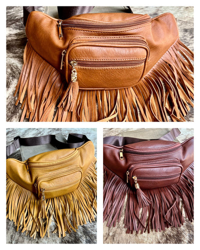 Western Fringe Bum Bag {Tan, Yellow, Coffee}