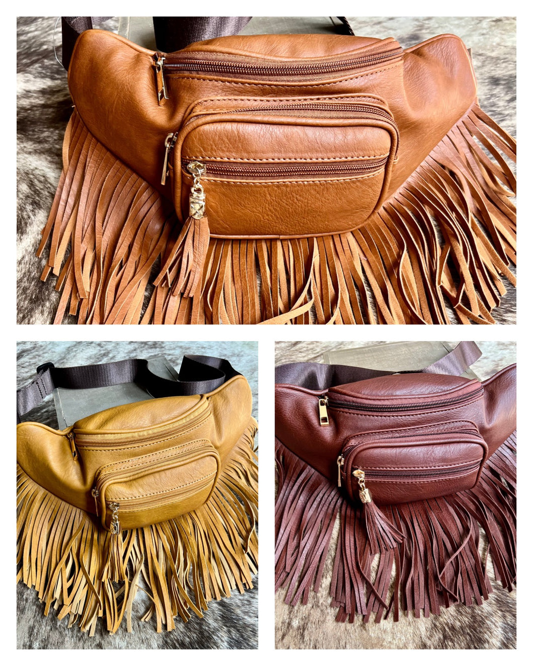 Western Fringe Bum Bag {Tan, Yellow, Coffee}