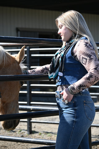 Pecos Queen Denim Concho Vest