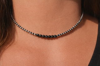 Black Bead Necklace