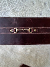 Snaffle Bit Cowhide Leather Pillow Cover #3