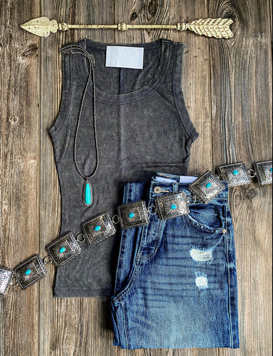 Everyday Ribbed Tank {Ash Grey}