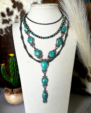 The Fox Stone Lariat Necklace Set by Sheila Tso