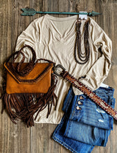 Everyday Long Sleeve V-Neck {Beige}