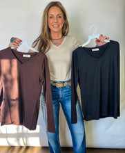 Everyday Long Sleeve V-Neck {Beige}