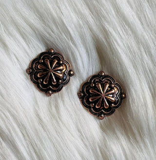 Greeley Large Concho Earrings {Bronze}