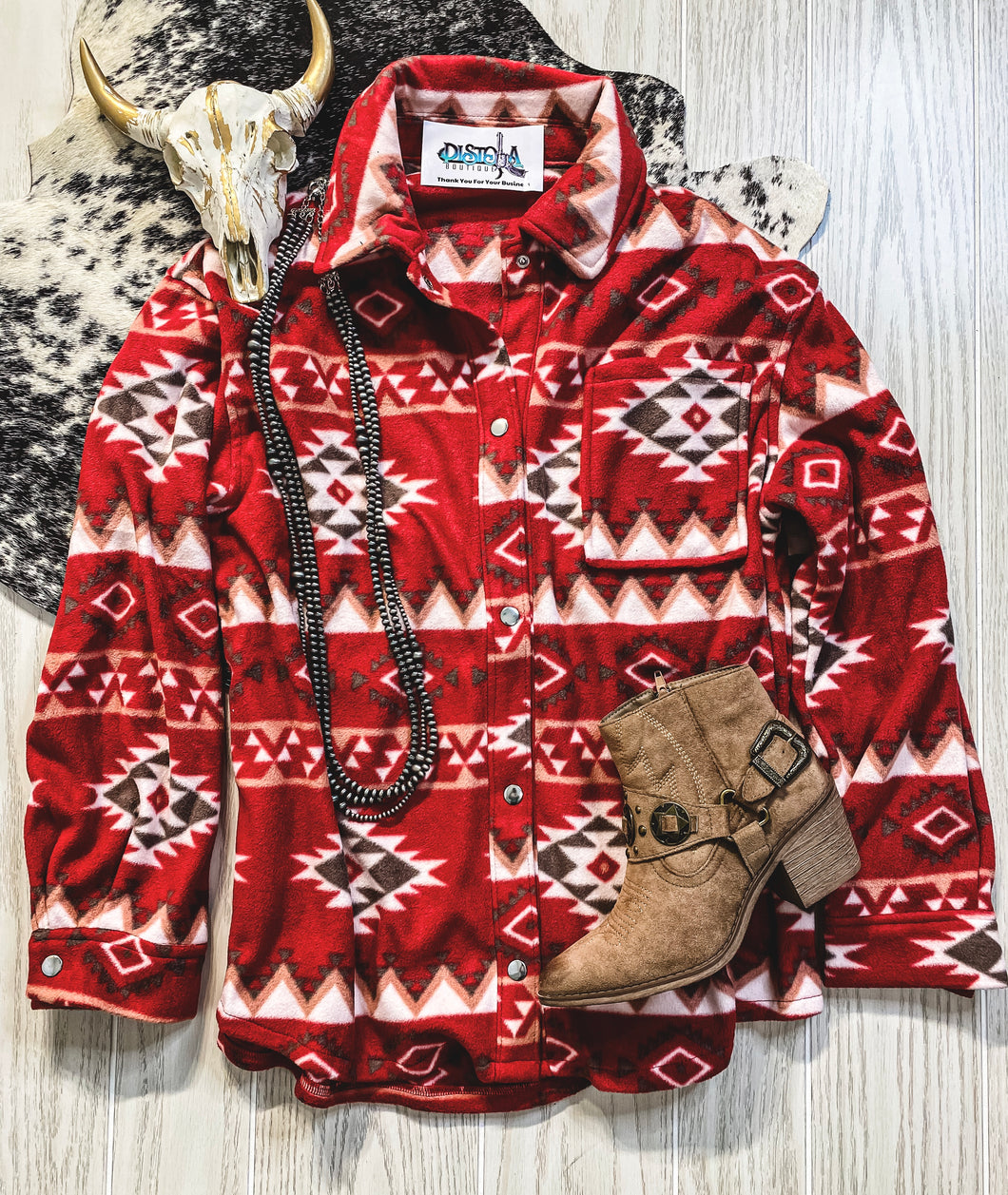 The Reyzin Aztec Jacket {Red}