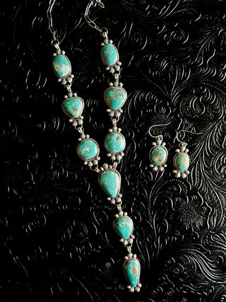 The Fox Stone Lariat Necklace Set by Sheila Tso