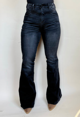 Blackwell High Rise Flare Denim {Black}