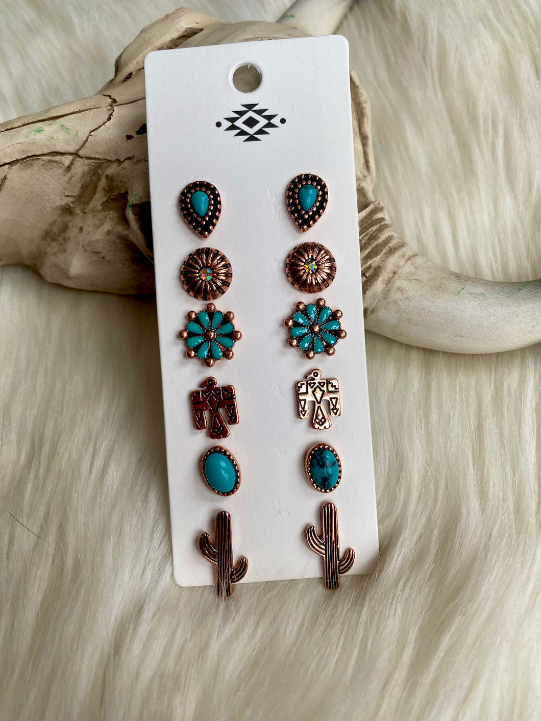 The Leona 6 Pair Earring Set {Bronze}