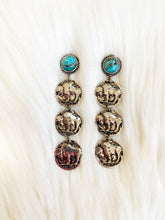 Buffalo Coin Drop Earrings