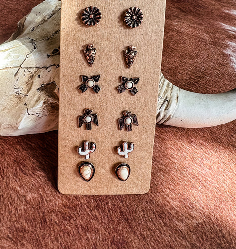 Dainty New Mexico 6 Pair Earring Set {Bronze}