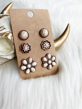 Howdy White Earring Trio {Bronze}