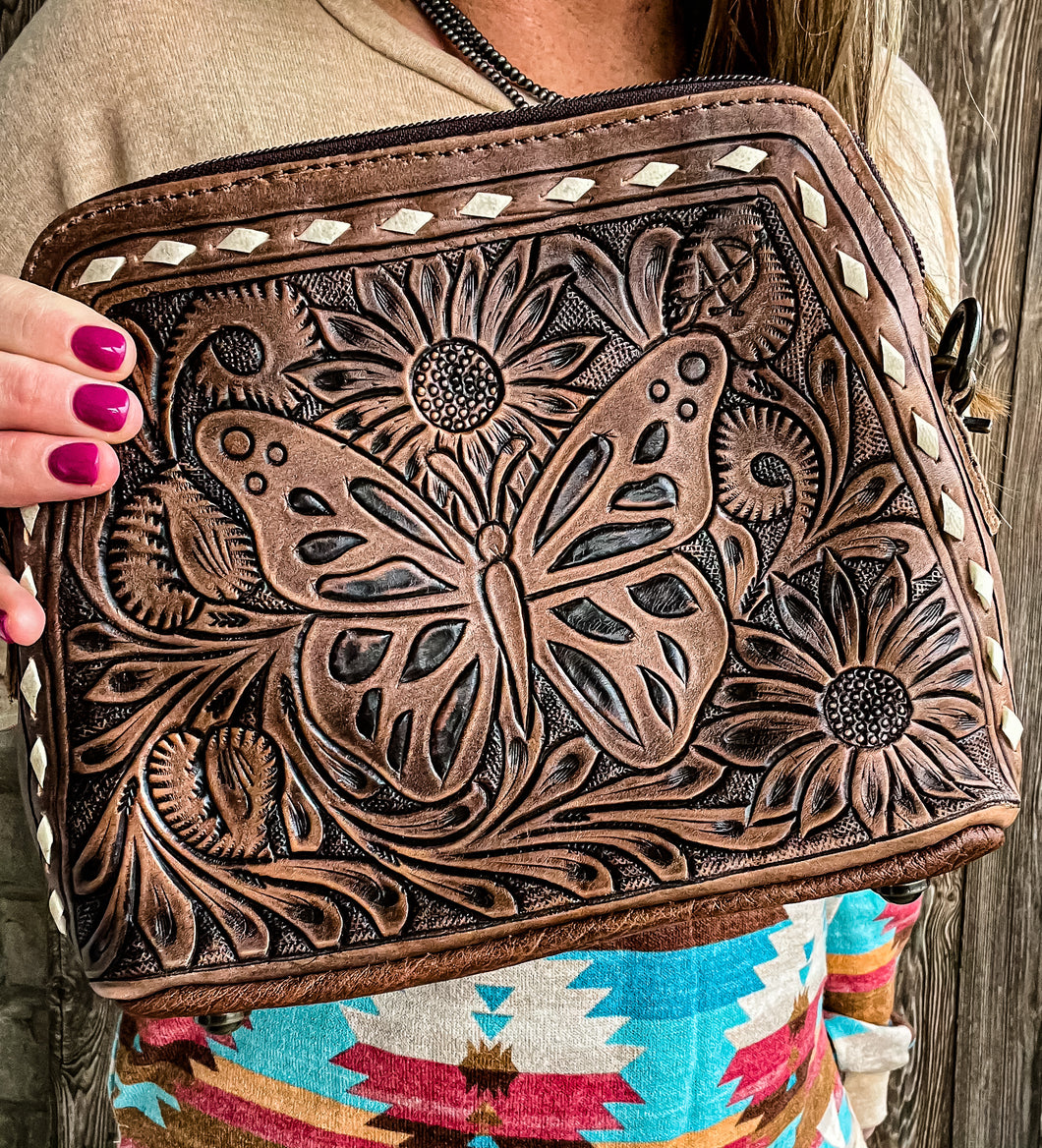 Butterfly Tooled Handbag