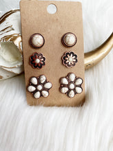 Howdy White Earring Trio {Bronze}