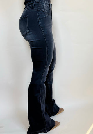 Blackwell High Rise Flare Denim {Black}