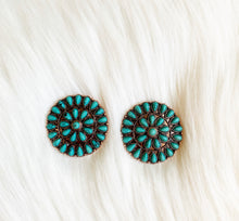 Old Town Turquoise/Bronze Cluster Stud Earrings